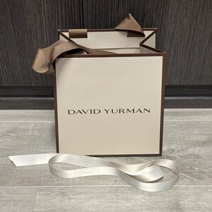 David Yurman Cream and Brown Ribboned Gift Bag